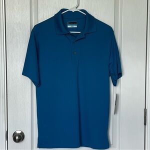 NWT PGA Tour Men’s Golf Polo Short Sleeve Shirt Blue Sun Pertection Size Small